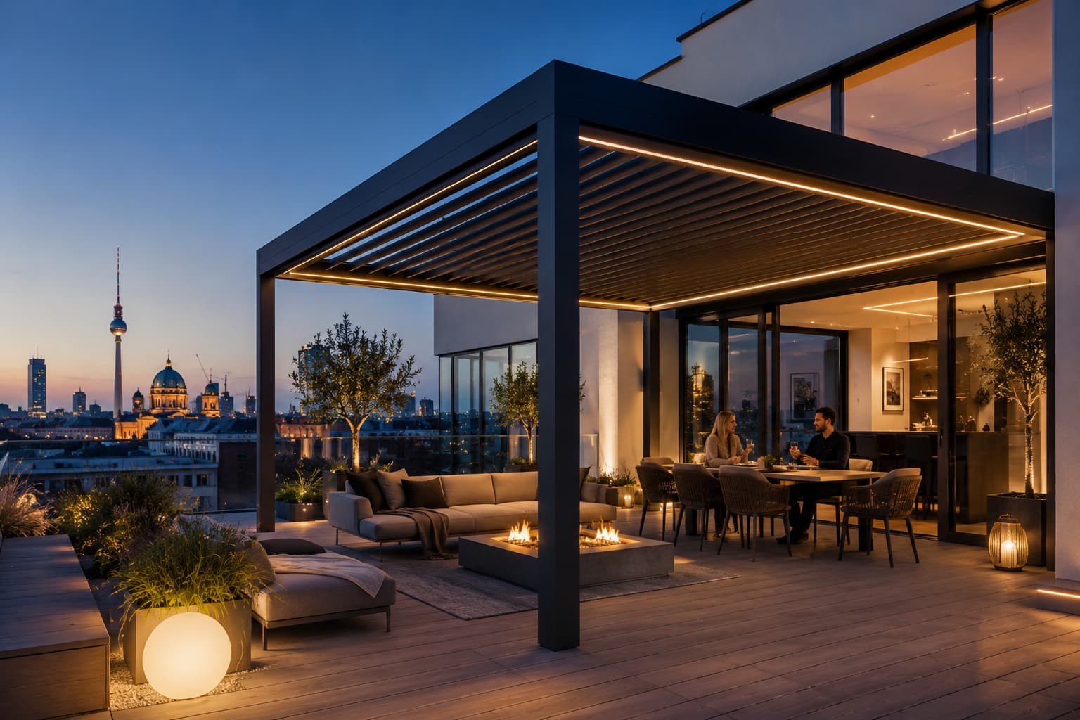 Exklusives Outdoor-Living in Berlin: Das Lamellendach als He