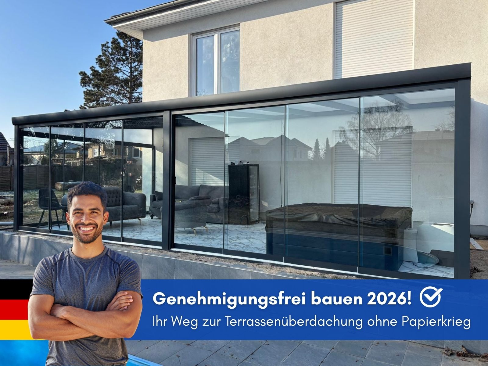 Genehmigungsfrei bauen 2026: Ihr Weg zur Terrassenüberdachun
