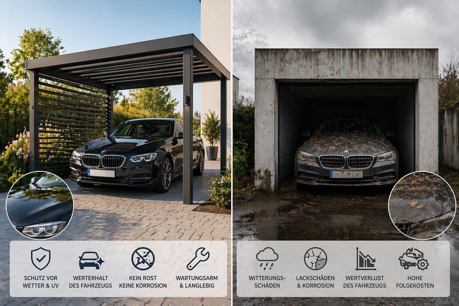 Werterhalt Ihres Fahrzeugs: Warum ein Aluminium-Carport kein